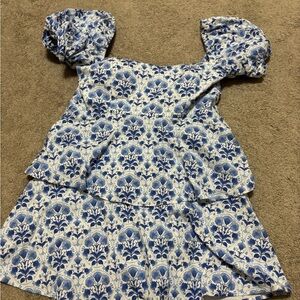Show Me Your MuMu Blue and White Floral Dress